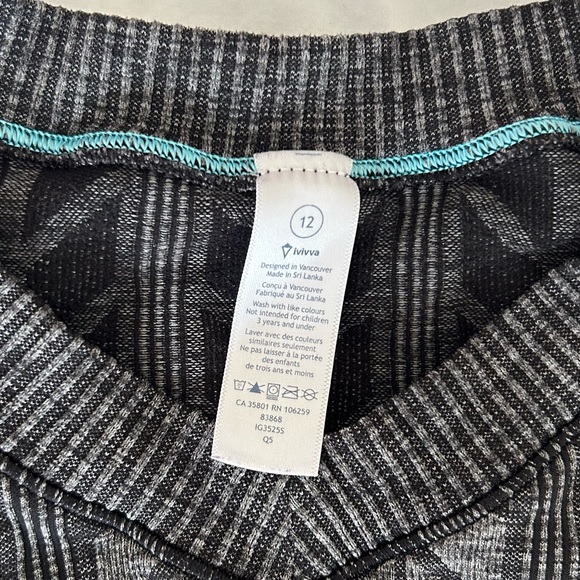 Ivivva Dark Grey Warm Long Sleeve Shirt - Picture 2 of 5